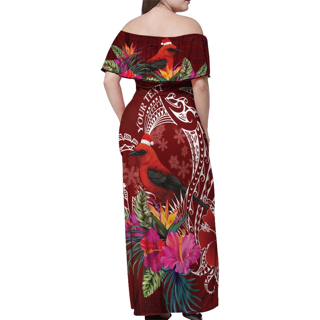 Personalized Samoa Meri Krisimasi Family Matching Off Shoulder Maxi Dress and Hawaiian Shirt Segasegamau'u Mix Siapo LT7 - Polynesian Pride