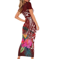 Personalized Samoa Meri Krisimasi Family Matching Short Sleeve Bodycon Dress and Hawaiian Shirt Segasegamau'u Mix Siapo LT7 - Polynesian Pride