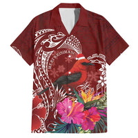 Personalized Samoa Meri Krisimasi Family Matching Summer Maxi Dress and Hawaiian Shirt Segasegamau'u Mix Siapo LT7 Dad's Shirt - Short Sleeve Red - Polynesian Pride
