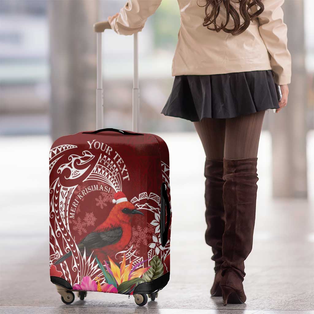 Personalized Samoa Meri Krisimasi Luggage Cover Segasegamau'u Mix Siapo