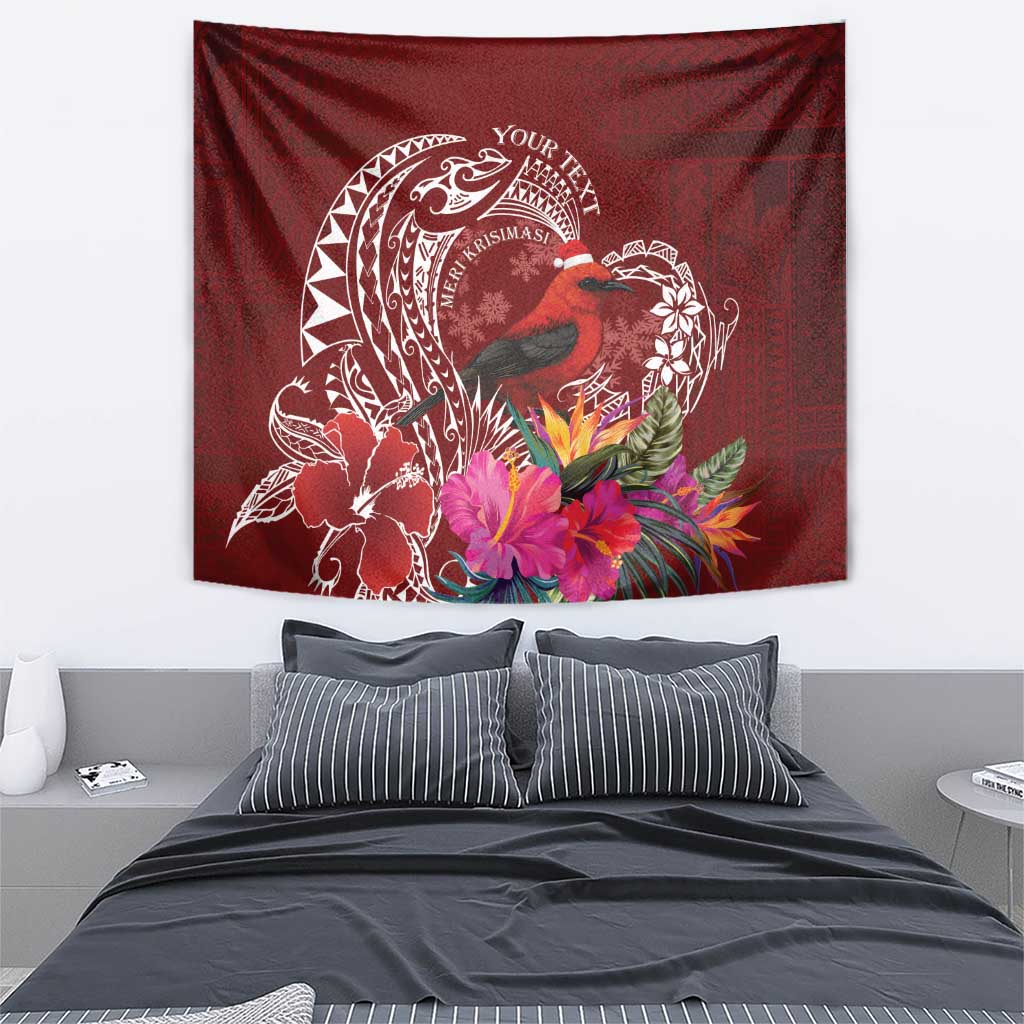 Personalized Samoa Meri Krisimasi Tapestry Segasegamau'u Mix Siapo LT7 - Polynesian Pride