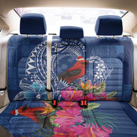 Personalized Samoa Christmas Back Car Seat Cover Cardinal Honeyeater Mix Siapo LT7 - Polynesian Pride