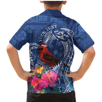 Personalized Samoa Christmas Family Matching Mermaid Dress and Hawaiian Shirt Cardinal Honeyeater Mix Siapo LT7 - Polynesian Pride