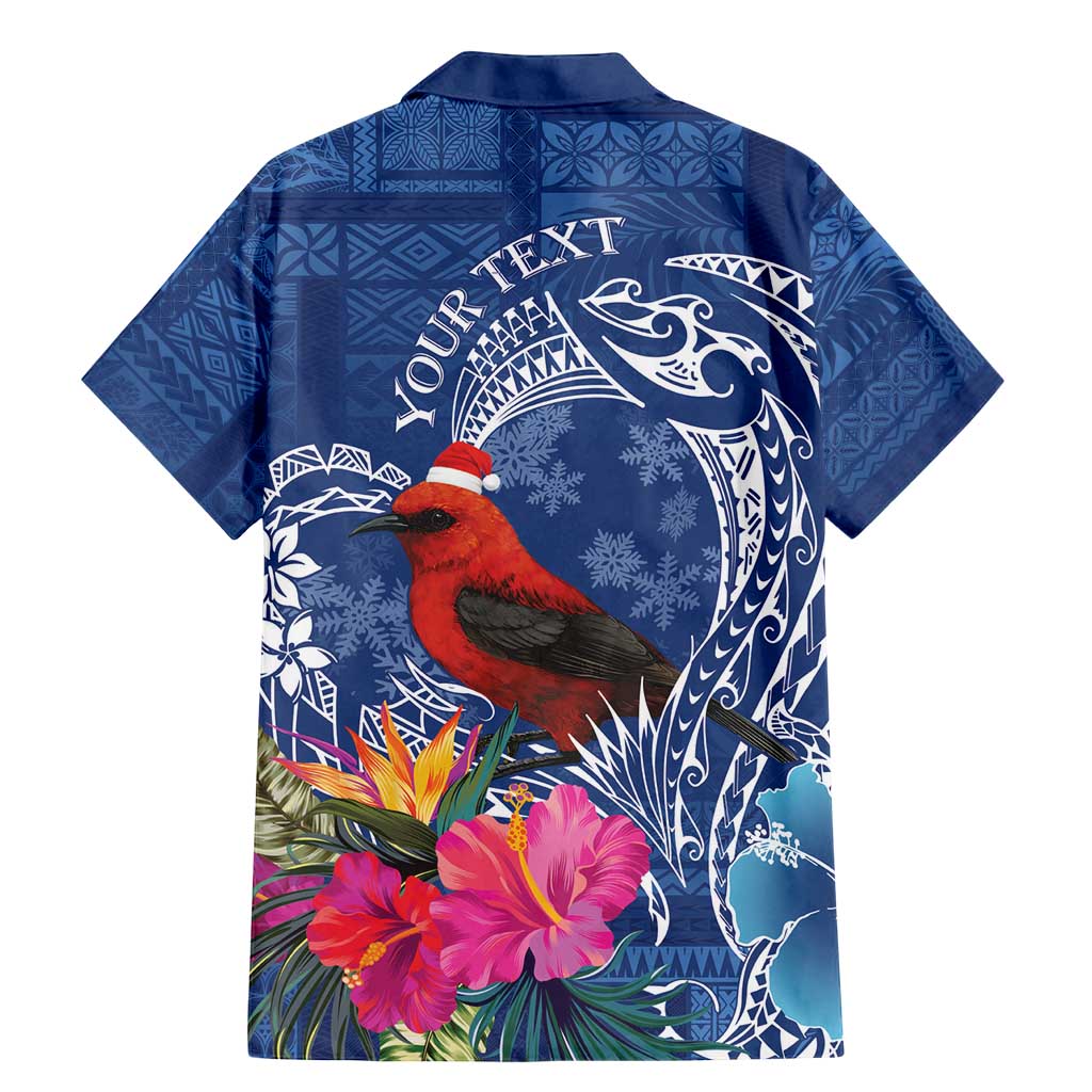 Personalized Samoa Christmas Family Matching Mermaid Dress and Hawaiian Shirt Cardinal Honeyeater Mix Siapo LT7 - Polynesian Pride