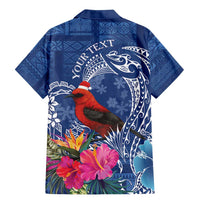 Personalized Samoa Christmas Family Matching Mermaid Dress and Hawaiian Shirt Cardinal Honeyeater Mix Siapo LT7 - Polynesian Pride
