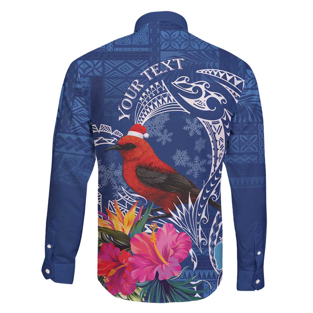 Personalized Samoa Christmas Family Matching Mermaid Dress and Hawaiian Shirt Cardinal Honeyeater Mix Siapo LT7 - Polynesian Pride