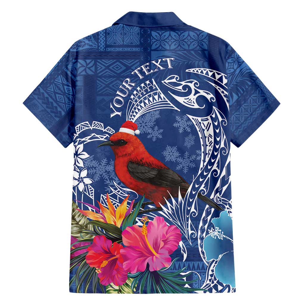 Personalized Samoa Christmas Family Matching Tank Maxi Dress and Hawaiian Shirt Cardinal Honeyeater Mix Siapo LT7 - Polynesian Pride
