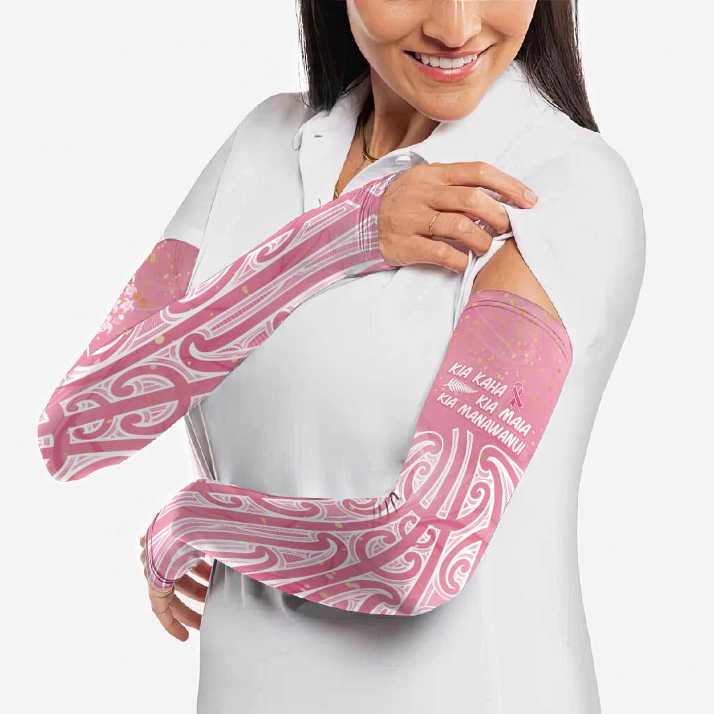 Breast Cancer Awareness Maori Arm Sleeves Kia Kaha Kia Maia Kia Manawanui LT7 - Polynesian Pride