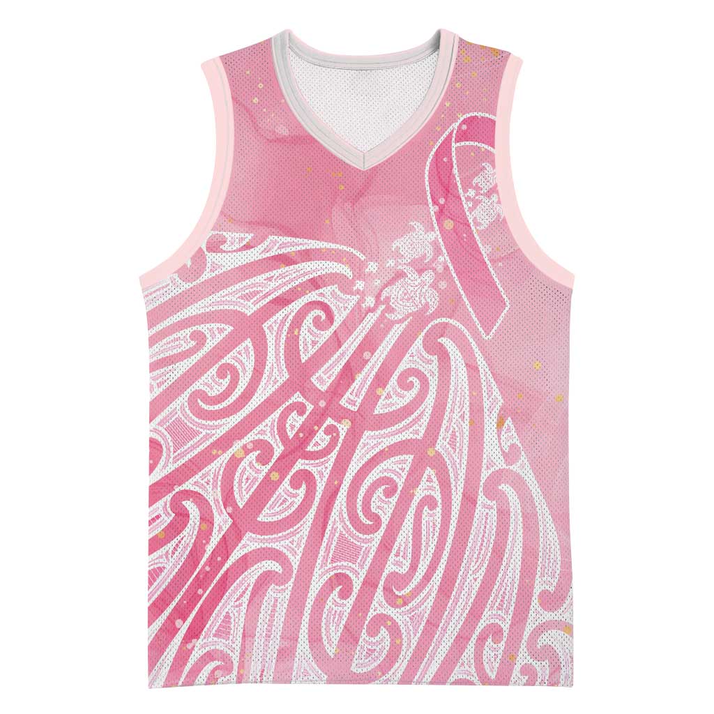 Breast Cancer Awareness Maori Basketball Jersey Kia Kaha Kia Maia Kia Manawanui LT7 Unisex Pink - Polynesian Pride