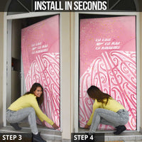 Breast Cancer Awareness Maori Door Cover Kia Kaha Kia Maia Kia Manawanui LT7 - Polynesian Pride