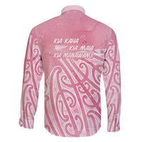 Breast Cancer Awareness Maori Family Matching Off Shoulder Maxi Dress and Hawaiian Shirt Kia Kaha Kia Maia Kia Manawanui LT7 - Polynesian Pride