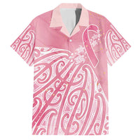 Breast Cancer Awareness Maori Family Matching Off Shoulder Short Dress and Hawaiian Shirt Kia Kaha Kia Maia Kia Manawanui LT7 Dad's Shirt - Short Sleeve Pink - Polynesian Pride