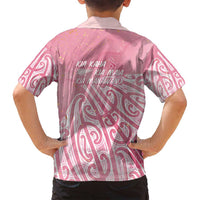 Breast Cancer Awareness Maori Family Matching Puletasi and Hawaiian Shirt Kia Kaha Kia Maia Kia Manawanui LT7 - Polynesian Pride