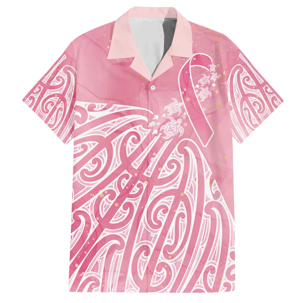 Breast Cancer Awareness Maori Family Matching Summer Maxi Dress and Hawaiian Shirt Kia Kaha Kia Maia Kia Manawanui LT7 Dad's Shirt - Short Sleeve Pink - Polynesian Pride