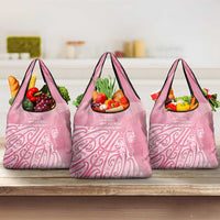 Breast Cancer Awareness Maori Grocery Bag Kia Kaha Kia Maia Kia Manawanui LT7 3-pack One Size Pink - Polynesian Pride