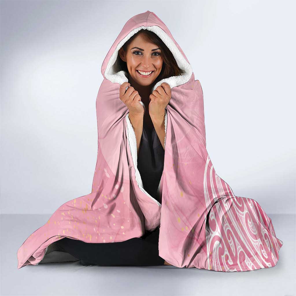 Breast Cancer Awareness Maori Hooded Blanket Kia Kaha Kia Maia Kia Manawanui LT7 - Polynesian Pride