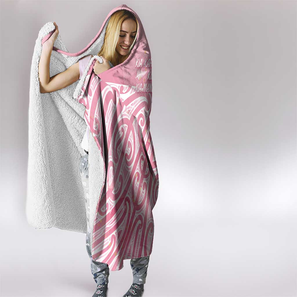 Breast Cancer Awareness Maori Hooded Blanket Kia Kaha Kia Maia Kia Manawanui LT7 - Polynesian Pride