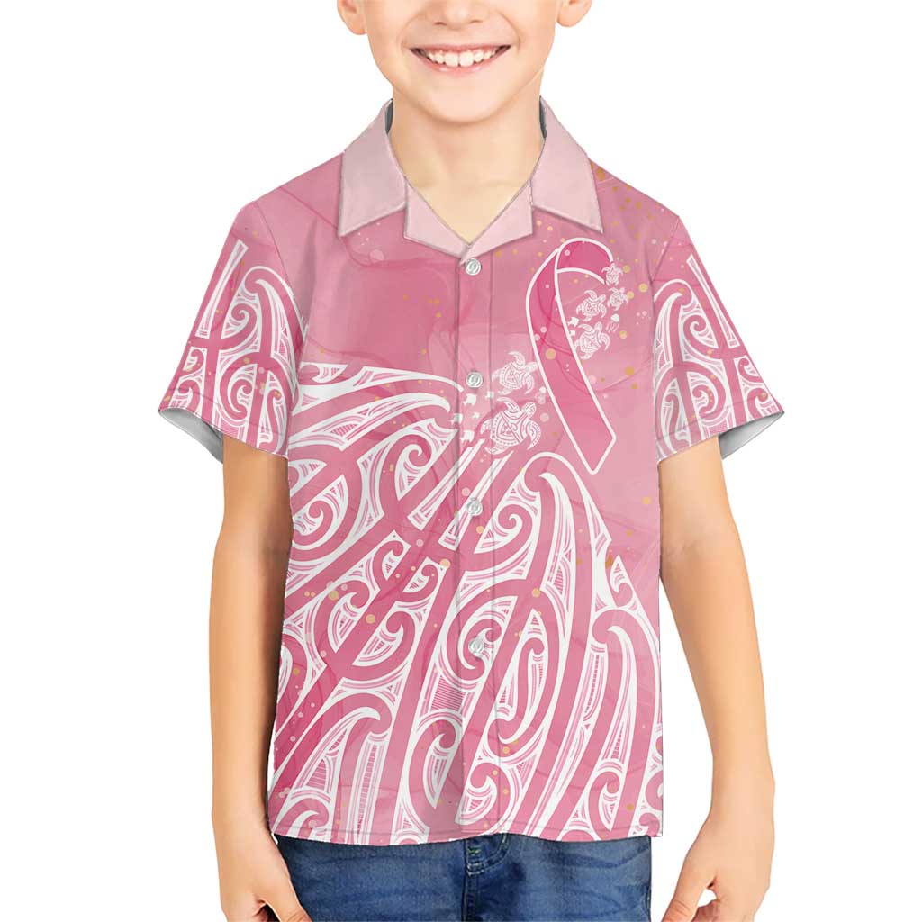 Breast Cancer Awareness Maori Kid Hawaiian Shirt Kia Kaha Kia Maia Kia Manawanui LT7 Kid Pink - Polynesian Pride