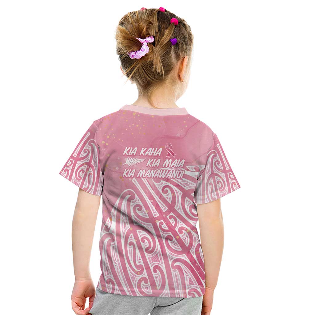 Breast Cancer Awareness Maori Kid T Shirt Kia Kaha Kia Maia Kia Manawanui LT7 - Polynesian Pride