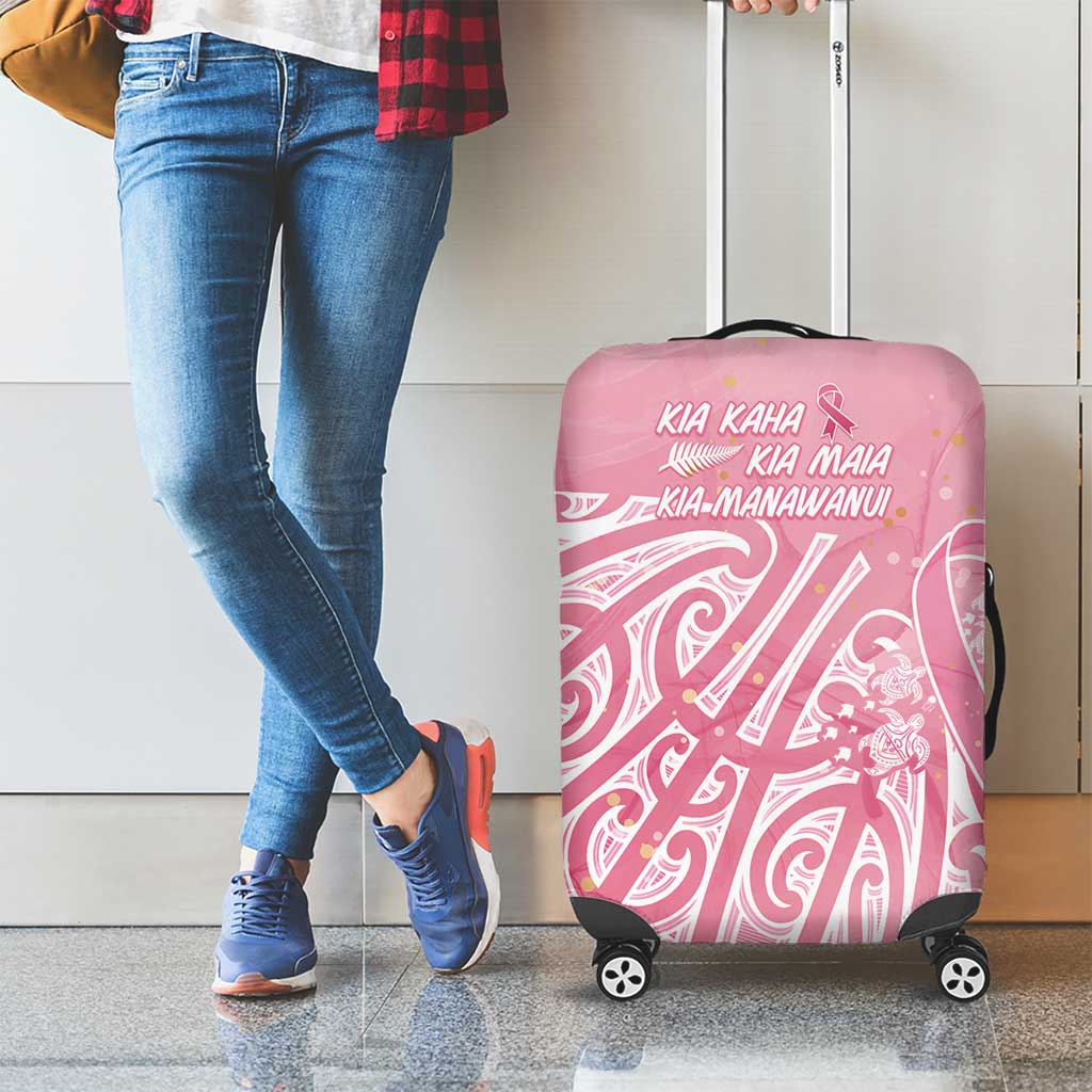 Breast Cancer Awareness Maori Luggage Cover Kia Kaha Kia Maia Kia Manawanui LT7 - Polynesian Pride
