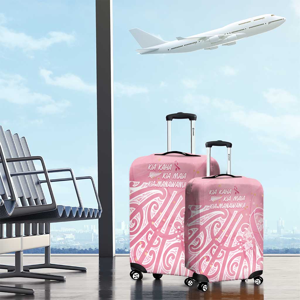 Breast Cancer Awareness Maori Luggage Cover Kia Kaha Kia Maia Kia Manawanui LT7 - Polynesian Pride