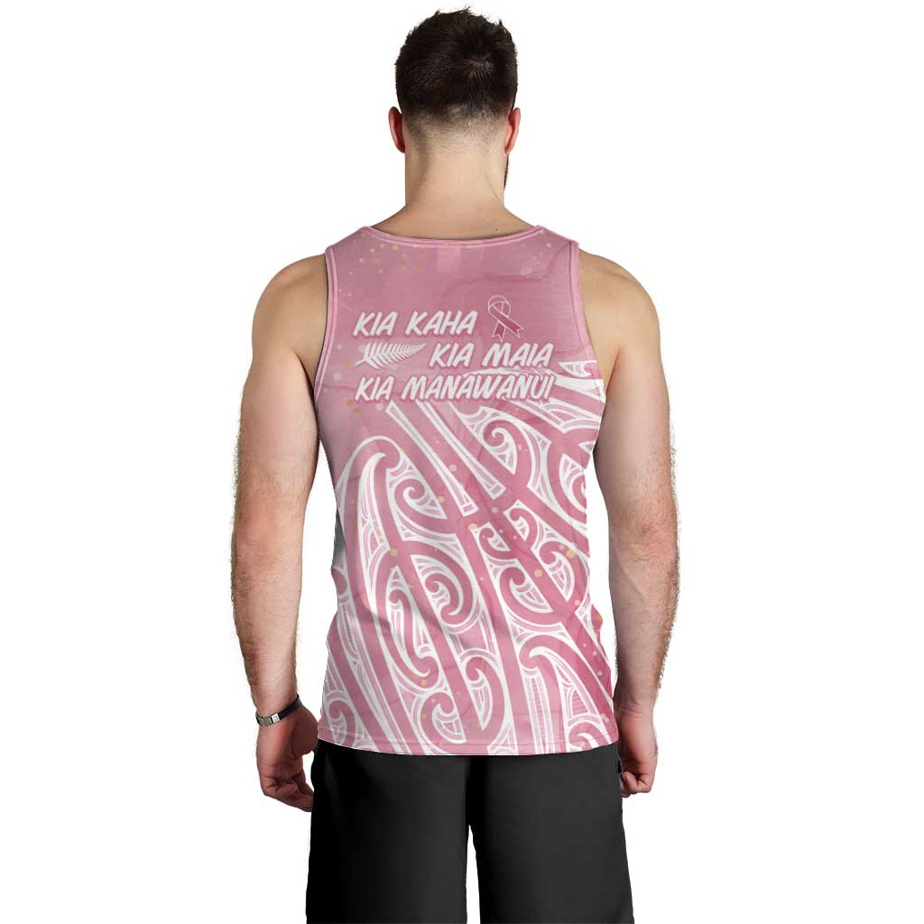 Breast Cancer Awareness Maori Men Tank Top Kia Kaha Kia Maia Kia Manawanui LT7 - Polynesian Pride