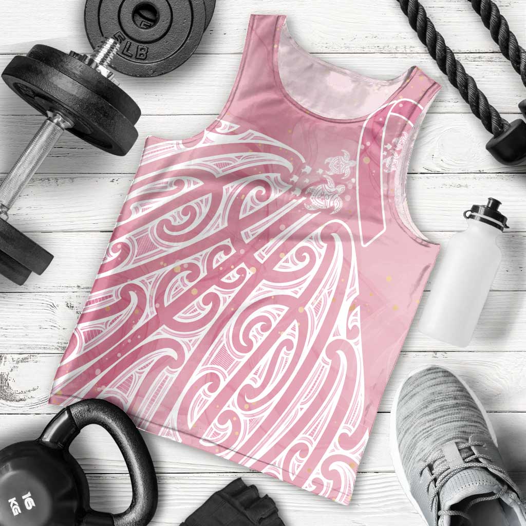 Breast Cancer Awareness Maori Men Tank Top Kia Kaha Kia Maia Kia Manawanui LT7 - Polynesian Pride