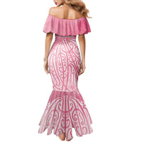 Breast Cancer Awareness Maori Mermaid Dress Kia Kaha Kia Maia Kia Manawanui LT7 - Polynesian Pride