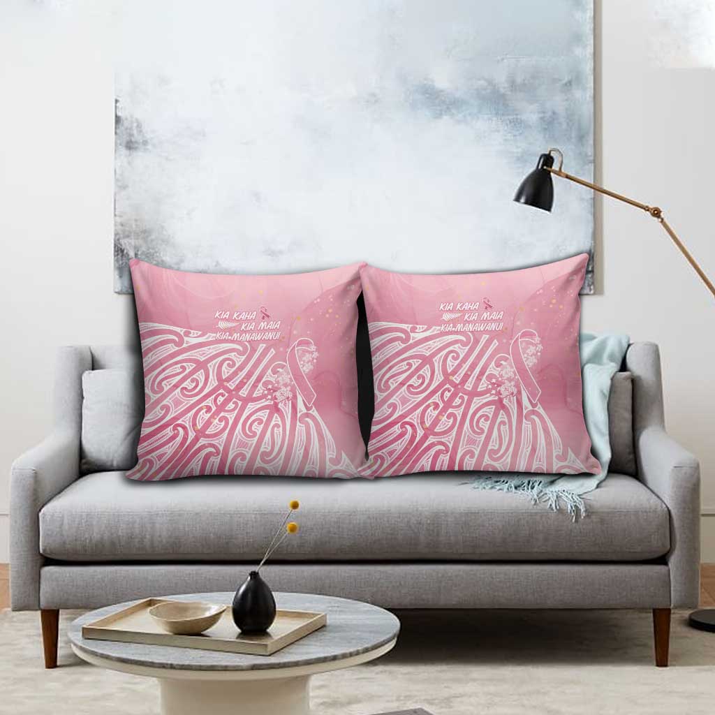Breast Cancer Awareness Maori Pillow Cover Kia Kaha Kia Maia Kia Manawanui LT7 - Polynesian Pride