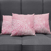Breast Cancer Awareness Maori Pillow Cover Kia Kaha Kia Maia Kia Manawanui LT7 - Polynesian Pride