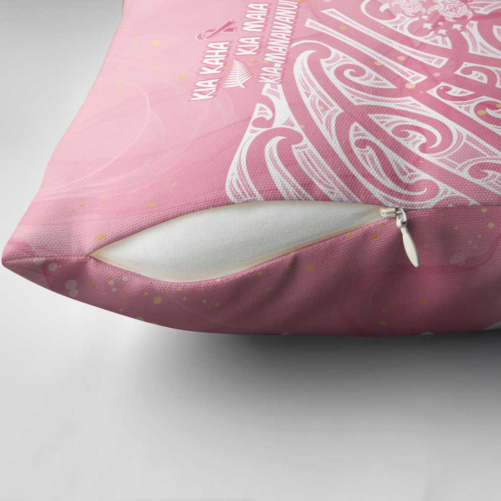 Breast Cancer Awareness Maori Pillow Cover Kia Kaha Kia Maia Kia Manawanui LT7 - Polynesian Pride