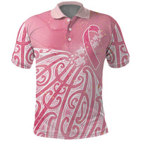 Breast Cancer Awareness Maori Polo Shirt Kia Kaha Kia Maia Kia Manawanui LT7 Pink - Polynesian Pride
