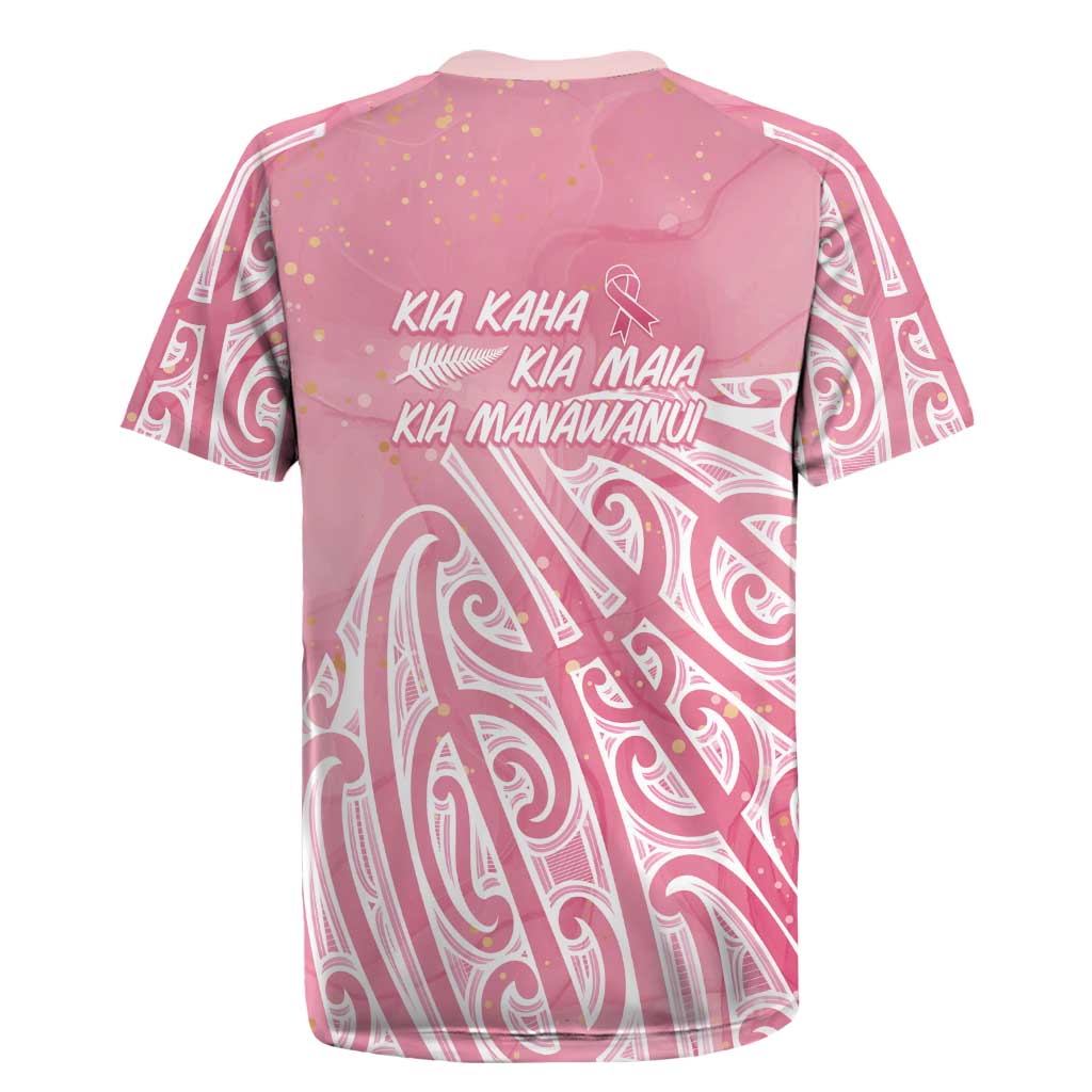 Breast Cancer Awareness Maori Rugby Jersey Kia Kaha Kia Maia Kia Manawanui LT7 - Polynesian Pride