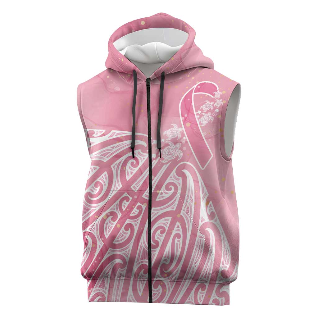 Breast Cancer Awareness Maori Sleeveless Zip Hoodie Kia Kaha Kia Maia Kia Manawanui LT7 Pink - Polynesian Pride