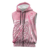 Breast Cancer Awareness Maori Sleeveless Zip Hoodie Kia Kaha Kia Maia Kia Manawanui LT7 Pink - Polynesian Pride