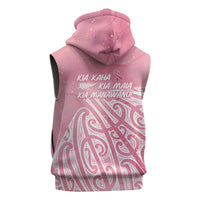 Breast Cancer Awareness Maori Sleeveless Zip Hoodie Kia Kaha Kia Maia Kia Manawanui LT7 - Polynesian Pride
