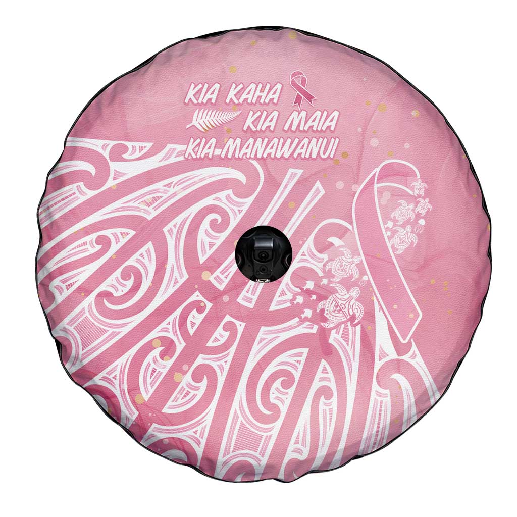 Breast Cancer Awareness Maori Spare Tire Cover Kia Kaha Kia Maia Kia Manawanui LT7 - Polynesian Pride