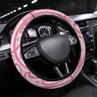 Breast Cancer Awareness Maori Steering Wheel Cover Kia Kaha Kia Maia Kia Manawanui LT7 Universal Fit Pink - Polynesian Pride