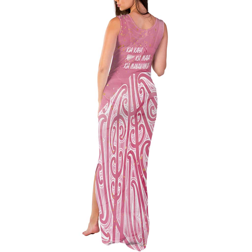 Breast Cancer Awareness Maori Tank Maxi Dress Kia Kaha Kia Maia Kia Manawanui LT7 - Polynesian Pride