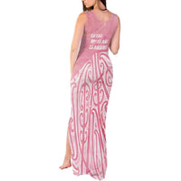 Breast Cancer Awareness Maori Tank Maxi Dress Kia Kaha Kia Maia Kia Manawanui LT7 - Polynesian Pride