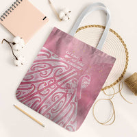 Breast Cancer Awareness Maori Tote Bag Kia Kaha Kia Maia Kia Manawanui LT7 White Strap One Size Pink - Polynesian Pride