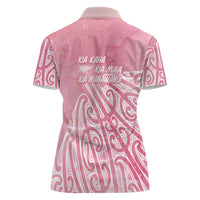 Breast Cancer Awareness Maori Women Polo Shirt Kia Kaha Kia Maia Kia Manawanui - Polynesian Pride