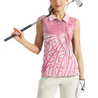 Breast Cancer Awareness Maori Women Sleeveless Polo Shirt Kia Kaha Kia Maia Kia Manawanui LT7 - Polynesian Pride