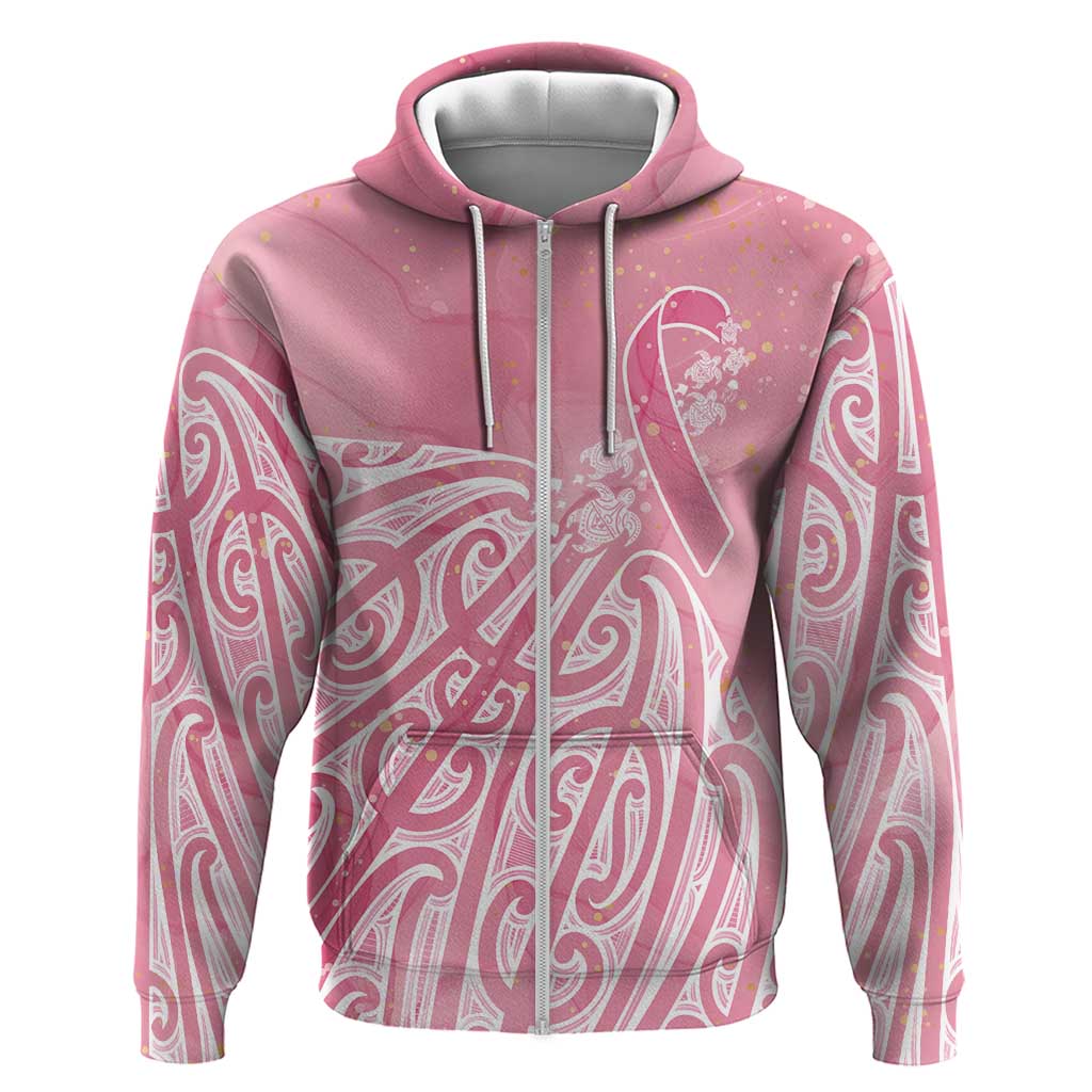 Breast Cancer Awareness Maori Zip Hoodie Kia Kaha Kia Maia Kia Manawanui LT7 Zip Hoodie Pink - Polynesian Pride