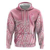 Breast Cancer Awareness Maori Zip Hoodie Kia Kaha Kia Maia Kia Manawanui LT7 Zip Hoodie Pink - Polynesian Pride