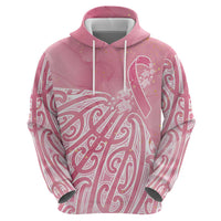 Breast Cancer Awareness Maori Zip Hoodie Kia Kaha Kia Maia Kia Manawanui LT7 - Polynesian Pride