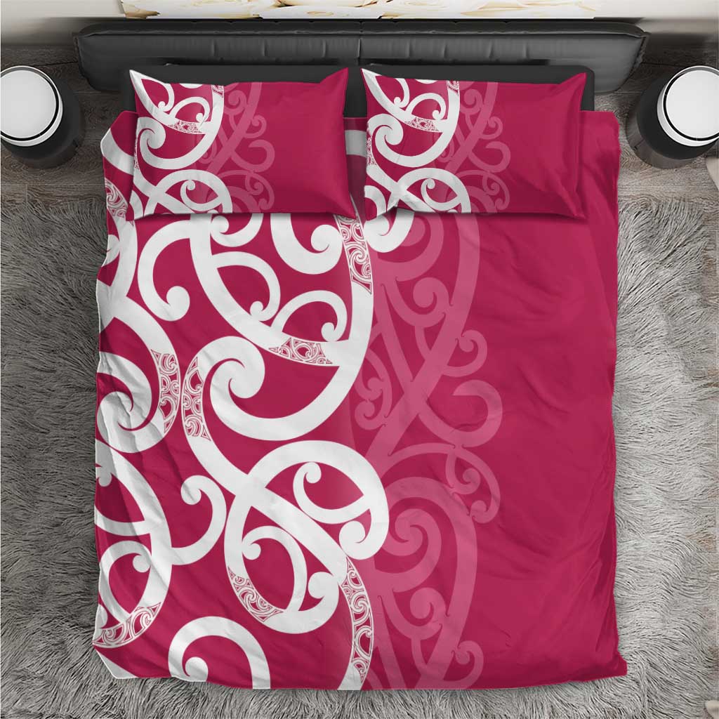 Breast Cancer Awareness Maori Bedding Set Koru Kowhaiwhai - Polynesian Pride