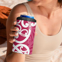 Breast Cancer Awareness Maori 4 in 1 Can Cooler Tumbler Koru Kowhaiwhai LT7 - Polynesian Pride