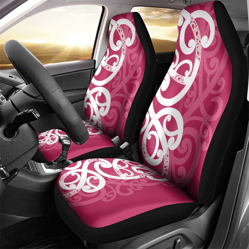 Breast Cancer Awareness Maori Car Seat Cover Koru Kowhaiwhai - Polynesian Pride