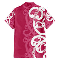 Breast Cancer Awareness Maori Family Matching Puletasi and Hawaiian Shirt Koru Kowhaiwhai LT7 - Polynesian Pride